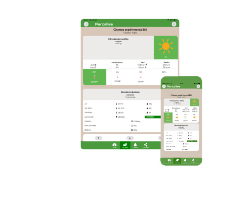 interface de l'application Brad Dashboard sur smartphone et tablette